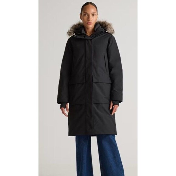 *NWT* QUINCE Women's Responsible Down Hooded Long Parka-Black-$1k+ Retail-Size S